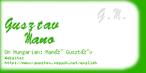 gusztav mano business card
